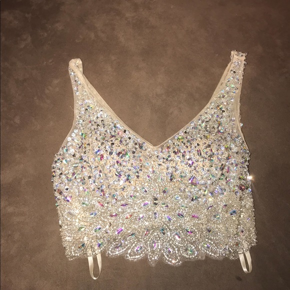 Two piece diamond sequin mermaid prom dress - Picture 5 of 5